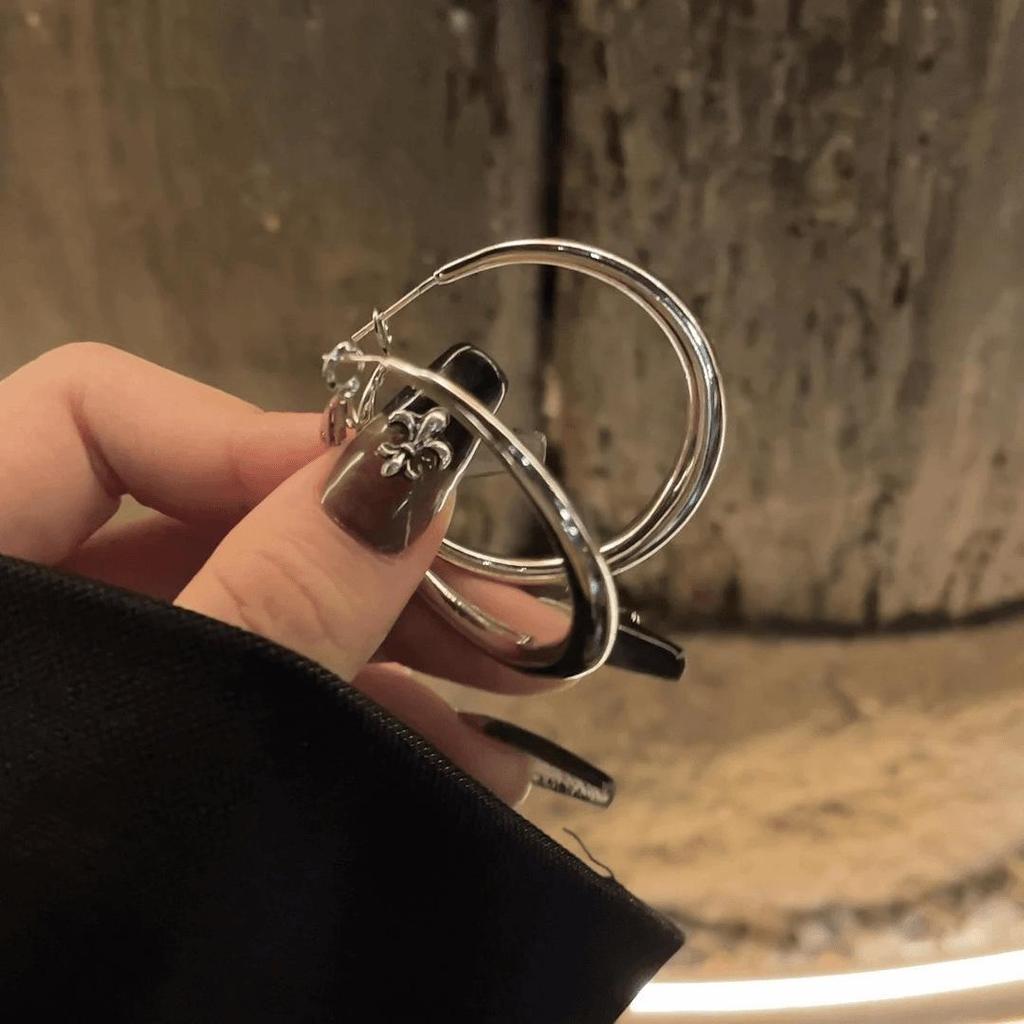 S925 Silver Needle Statement Hoop Earrings - Elegant, Versatile, Lightweight, Simple Luxury for Women