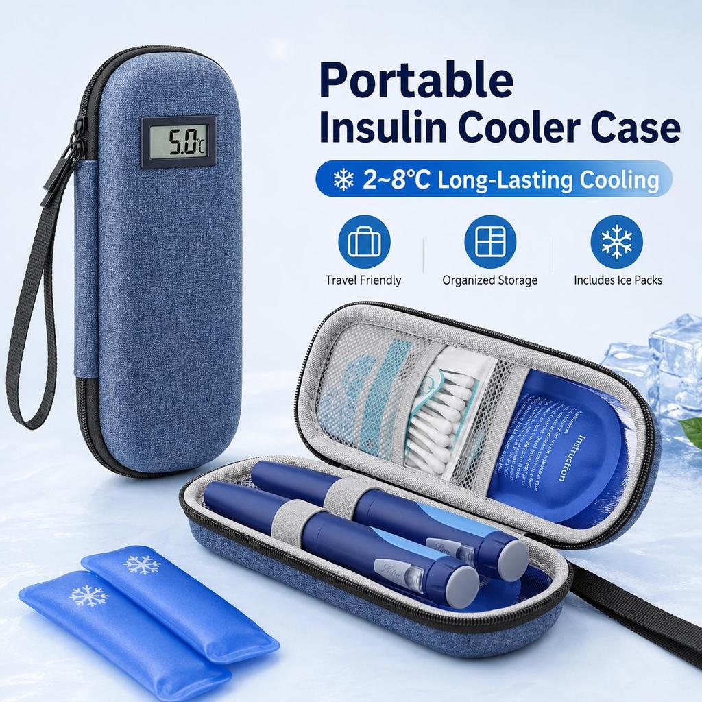 Portable Waterproof Diabetic Insulin Cooling Bag Carry-on Protector Pill Refrigerated Ice Pack Drug Freezer for Diabetes Medicla Fuel Injectors 6