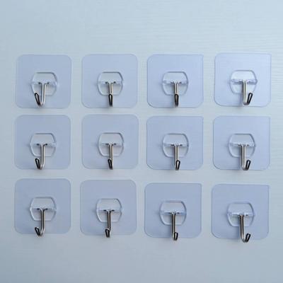 6cm Transparent Rotatable No-Trace Wall-Mounted Hook with Strong Adhesive