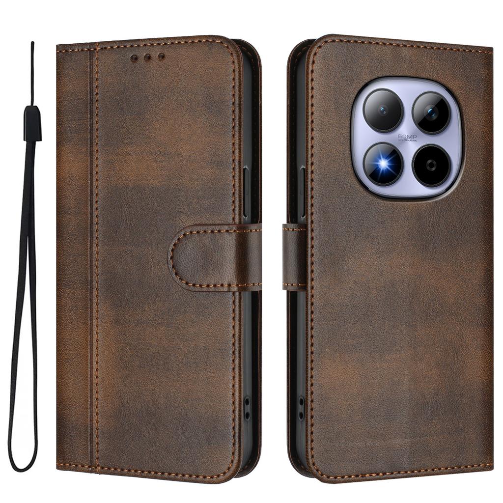 For Xiaomi Redmi Note 15 Pro 5G Cases Wallet Stand Retro Texture Leather Phone Cover with Lanyard