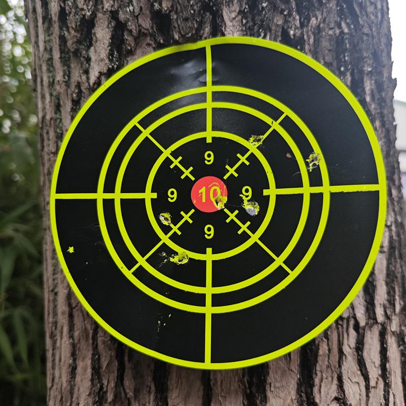 10pcs/set Self-Adhesive Splash Target Stickers Yellow Fluorescent Shooting Range Practice Targets for Gun Reaction Training