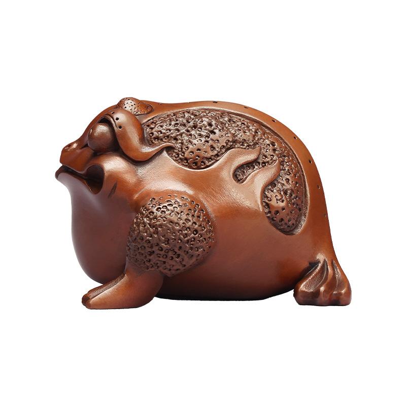 Copper Golden Toad Ornament Home Living Room Office Desktop Lucky Beast Three-Legged Toad Craft Mini Small Ornament