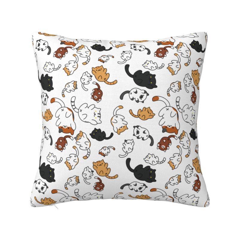 Colorful Cartoon Kitten Cat Throw Pillow Case Home Decorative Luxury Cushions Cover For Sofa Car Square Polyester Pillowcase