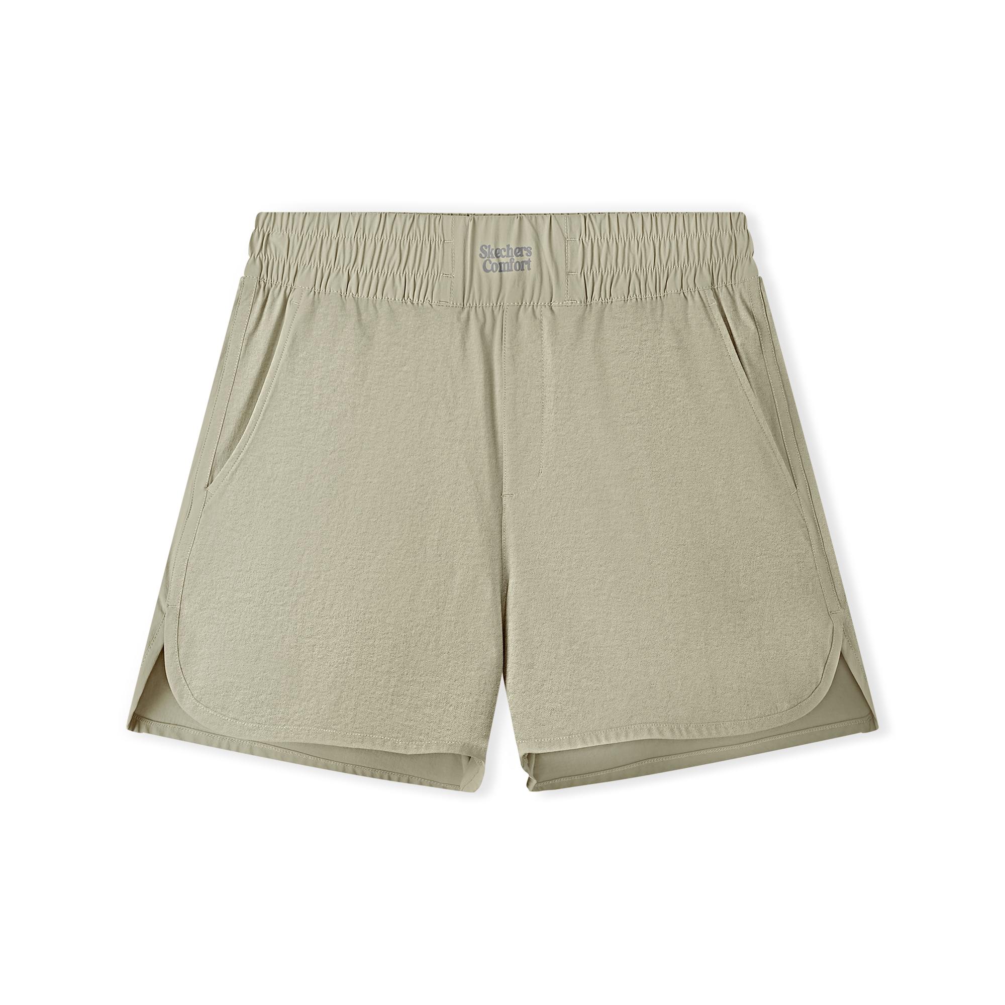 Skechers Loose Woven Simple Comfortable Five-Point Casual Shorts Women shorts Rock-Beige L225W079-00V8 S