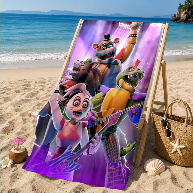 Fnaf Horror Zirkus Strandtuch Mikrofaser Strandtuch, Leicht und Schnelltrocknend, für Sommerreisen, Schwimmbad Fan Geburtstagsgeschenk