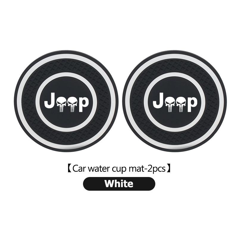 2pcs Silicone Car Cup Holder Coaster Non-Slip Anti Dust Cup Mat For Jeep Grand Cherokee Compass Patriot Renegade Wrangler AJQ1