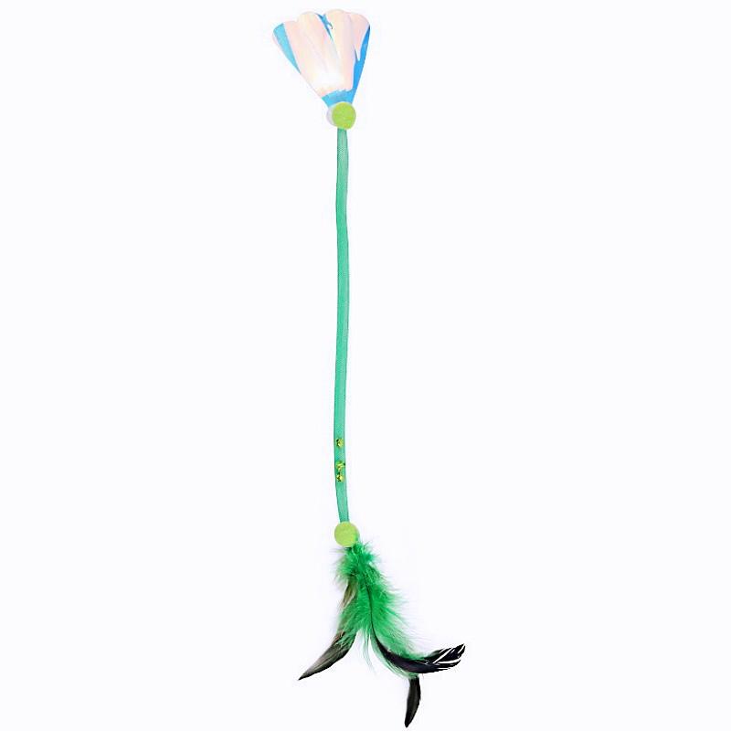 Cat Toy Feather Stick Cat Toys Interactive Elastic Net Toys for Cats Teasing Self-hi Feather Cats Toy Kitten Teaser Pet Supplies