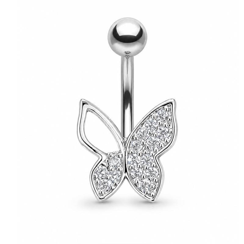 Stainless Steel Belly Button Rings For Women Crystal Navel Piercing Body Jewelry For Beach Use