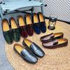 Herr Loafers Moccasins Färg Körskor Bekväma Plattor Casual Slip-ons Större Storlekar Pea Shoes för Män