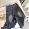 2025 Trendy Women's High-Waist Loose-Fit Korean Jeans - Wide Leg, Straight, Floor-Length.