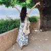 Light-fashioned Seaside Vacation and Casual Literary Style Printed Long Skirt for Women In Summer New Gentle Temperament Sleeveless Dress