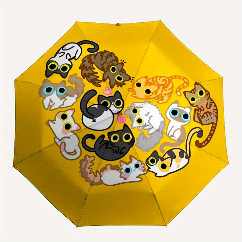 

1pc Cat Love Automatic Open/Close Umbrella, Portable Folding Umbrella for Travel, Themed Events, It is suitable as a gift for various festivals, Outdo