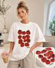 Uroczy T-shirt z grafiką pomidora Unisex Letni Casual Krótki Rękaw Okrągły Dekolt Luźny T-shirt Z Nadrukiem Warzyw Harajuku Kawaii Estetyczny Top