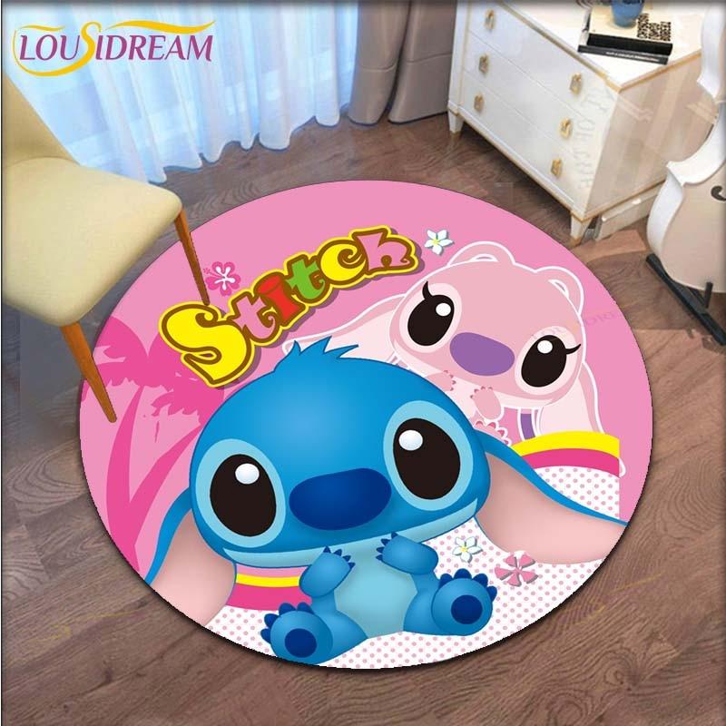 Cartoon Stitch Round Carpet for Living Room Carpet Floor Rug Bath Mat Bedroom Carpet for Children's Room Doormat
