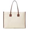 Burberry Freya Torba Tote z Nadrukiem Horseferry Dwukolorowa Bawełna i Skóra Cielęca Damskie Torby Tote Naturalny Brąz 80441381