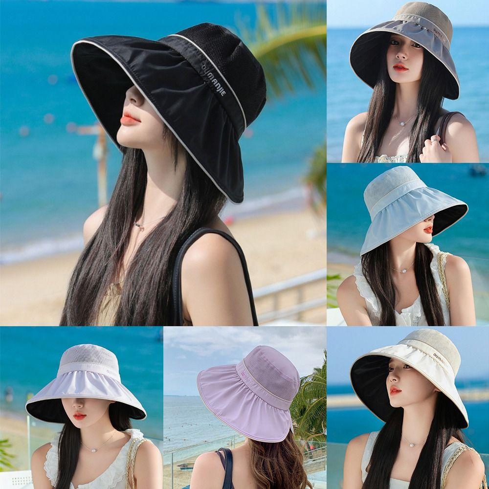 

Breathable Bucket Hat Wide Brim Beach Cap Fashion Sun Visor Cap Woman Girls