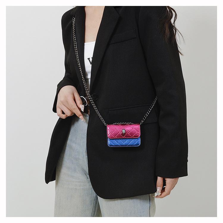 2025 Frühling/Sommer Diamantgesteppte Mini-Ketten-Tasche - Adlerkopf Bestickte Umhängetasche