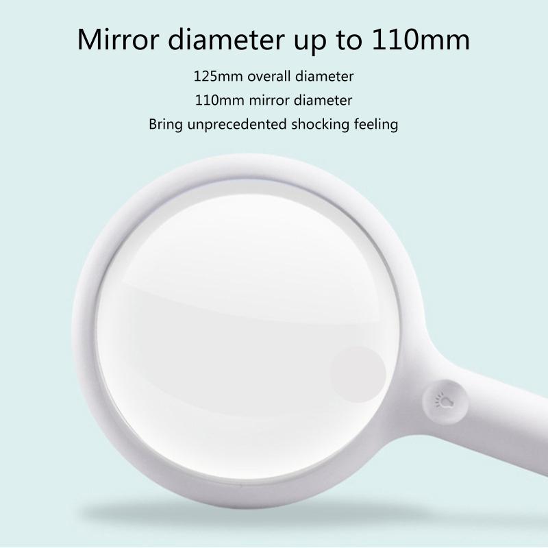 Magnifying Glass with Light 30X/60X Handheld Large Magnifying Glass 20 LED Illuminated Lighted Magnifier for Reading