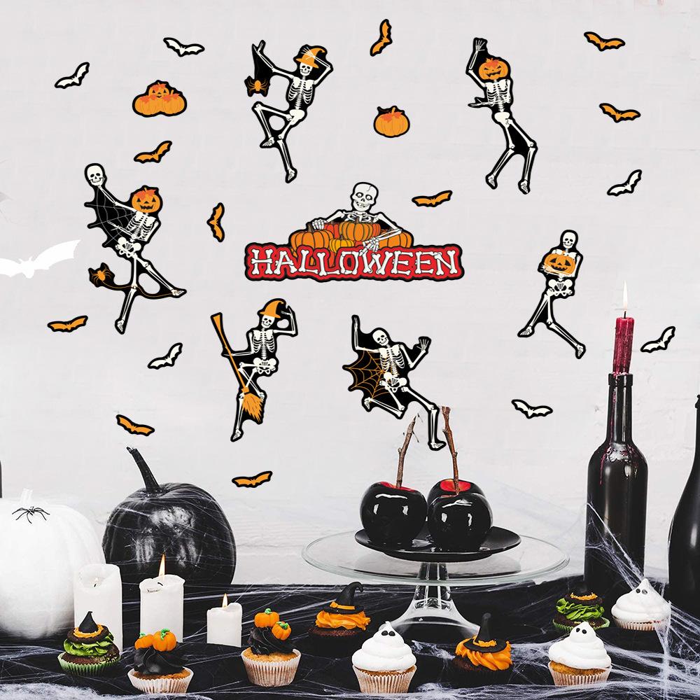 Halloween Luminous Skull Stickers Luminous Stickers Window Stickers Home Decor Wall Stickers Wallpaper Decorative Props