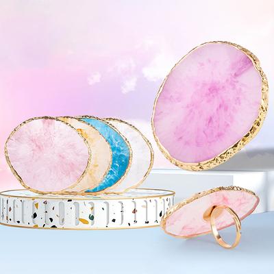 1Pc Resin Stone Nail Polish Palette Finger Ring Plate Nail Art Painting Diy Art