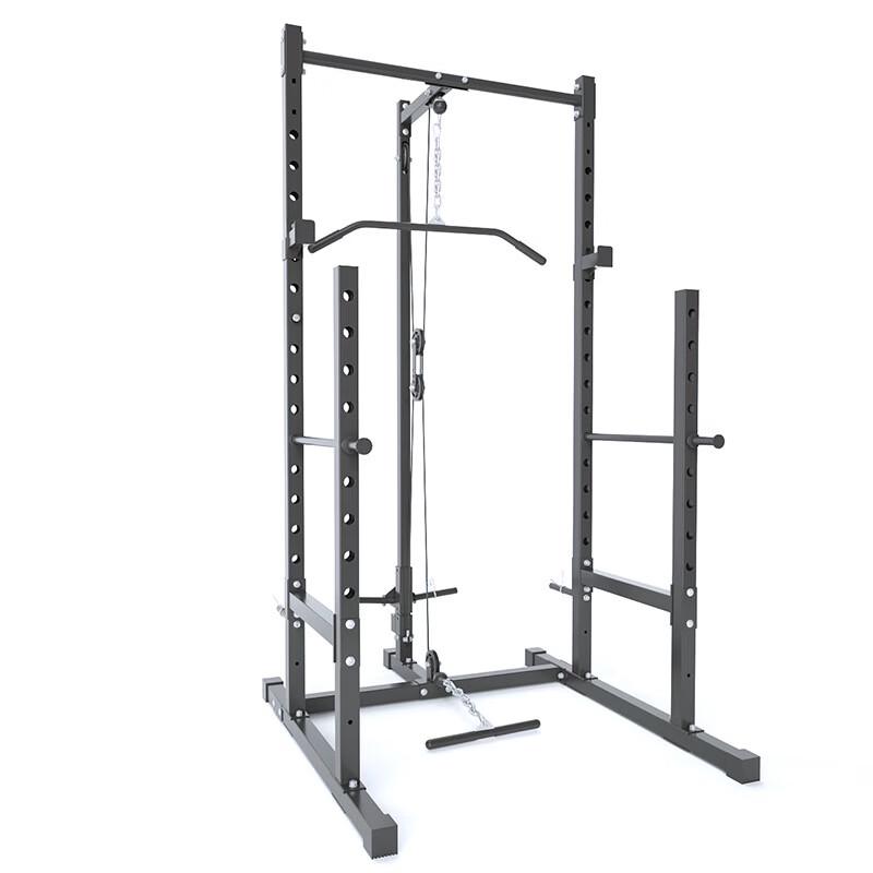 Home Gym Half Squat Rack with High/Low Pulley & Dip Station