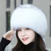 New winter fox fur hat Women genuine fur bomber hat Luxury fashion warm hat thickened outdoor genuine fox fur caps