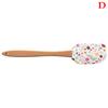 Antihaft-Silikon-Kochgeschirr mit Holzgriff Spatel Löffel Pinsel Sets Buntes Backen Küchenspatel Werkzeuge 30.5cm