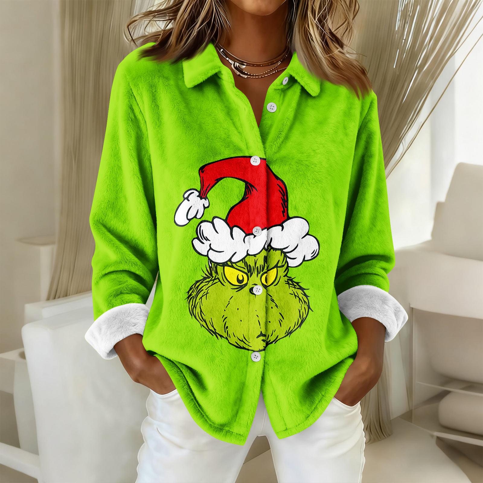 

Женская рубашка-блузка с принтом и пуговицами, длинный рукав, повседневный базовый рубашечный воротник, обычный топ M