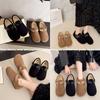 The New Outer Fleece Warm Cotton Shoes Are Flat and Comfortable Casual Slip-on Shoes, Non-slip Doudou
