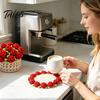 Floral Table Decor for Coffee Crochet Flower Bouquet Coaster, Handmade Knit Rose Mug Mat Transforms Into Bouquet, 2-in-1 Ornament Drink Coaster
