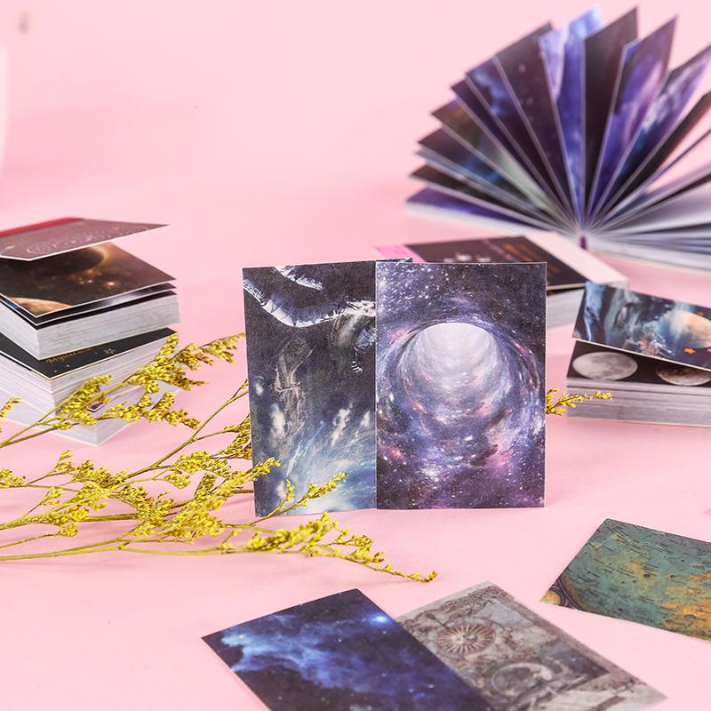 TIANZI 50pcs/pack Cosmic Starry Sky Mini Stickers Book Ins Landscape Material Sticker Scrapbooking Label Diary Journal Planner