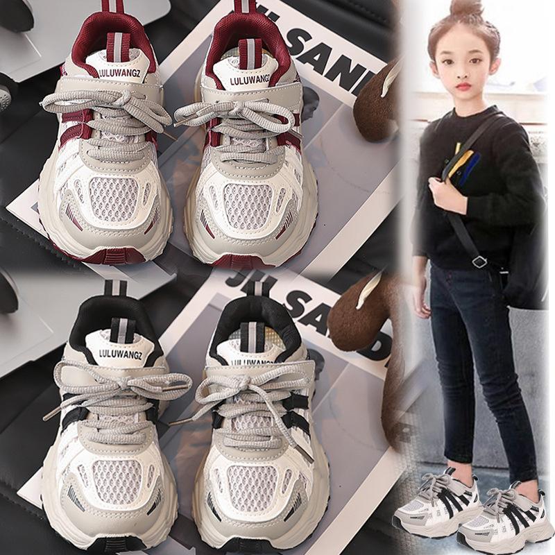 2025 Spring and Summer New Student Sports Shoes Middle and Older Children's Sports Shoes Mesh Dad Shoes Manufacturer EVA Sole