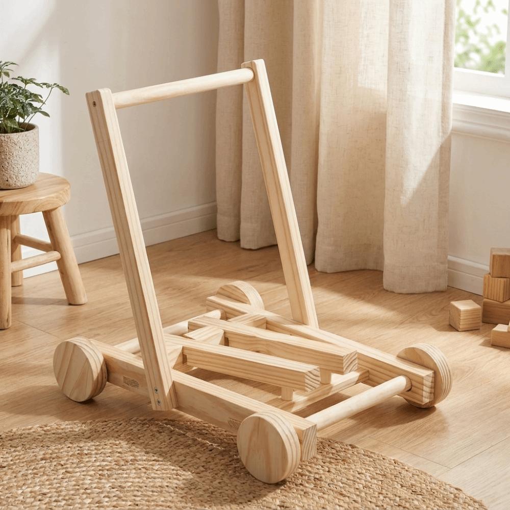Wheeled Push-Pull Toddler Walking Aid Adjustable Speed Height Hand Push Aid Indoor Play