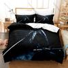 Cool Japanese Samurai Bedding Set Duvet Cover + 2 Pillowcases Traditional Ronin Katana Cherry Blossom Warrior Bedroom Decor