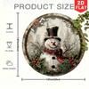 Vintage Snowman Round Metal Sign Christmas Wall Art Home Decor
