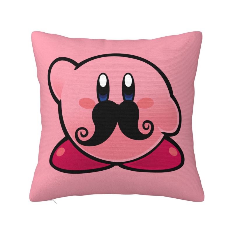 Custom Kirbys Video Game Cushion Cover Cartoom Anime Velvet Modern Pillow