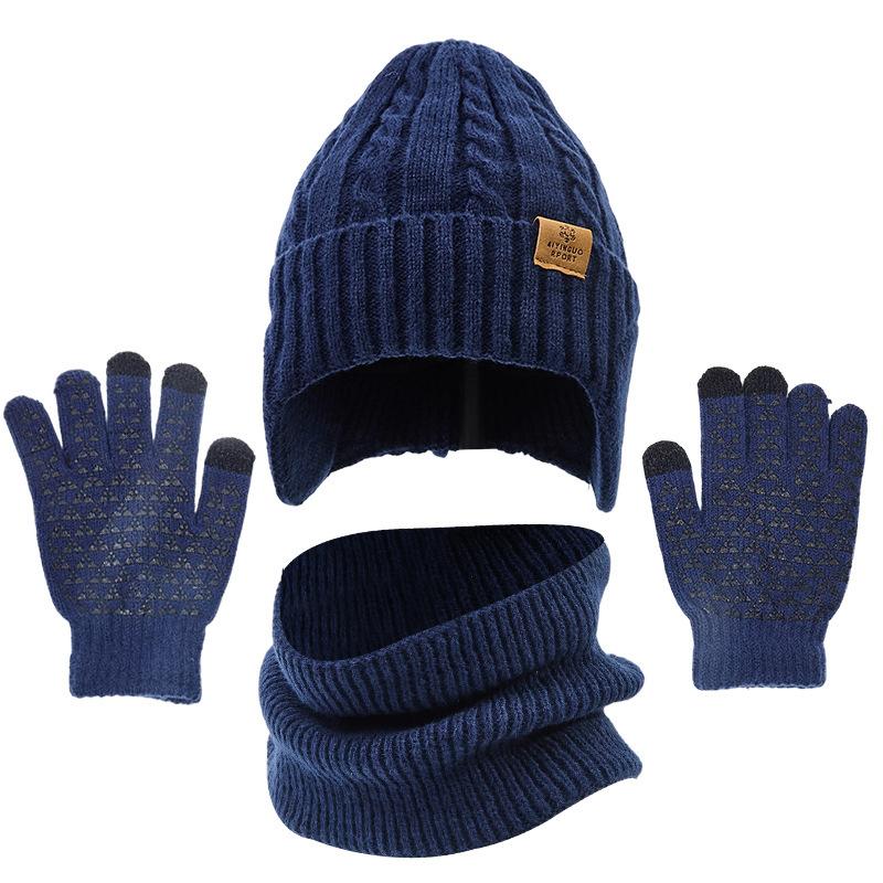 Hat Knitted Hat Trendy Brand Wool Hat Men's Fleece Warm Winter Men's Winter Cold Hat Korean Autumn and Winter Batch