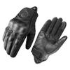 Retro Motorcycle Gloves Perforated Glove Breathable Genuine Leather Black All Seasons Moto Racing Cycling Motocross Bike Knight
