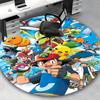 1pc Pokemon Pikachu & Friends Anime Cartoon Design Round Carpet for Office Chair Mat, Non-Slip Rug Suitable for Home Decor, Living Room, Bedroom, Game