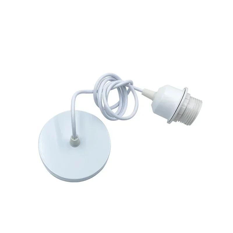E27 Pendant Light Holder Kit 1m Hanging Wire with iling Socket Vintage Lamp Holder for DIY Chandelier Black White Color Choic