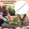 Stainless Steel Root Rake 3-Prong Loosen Soil Bonsai Tree Tools with Ergonomic Handle