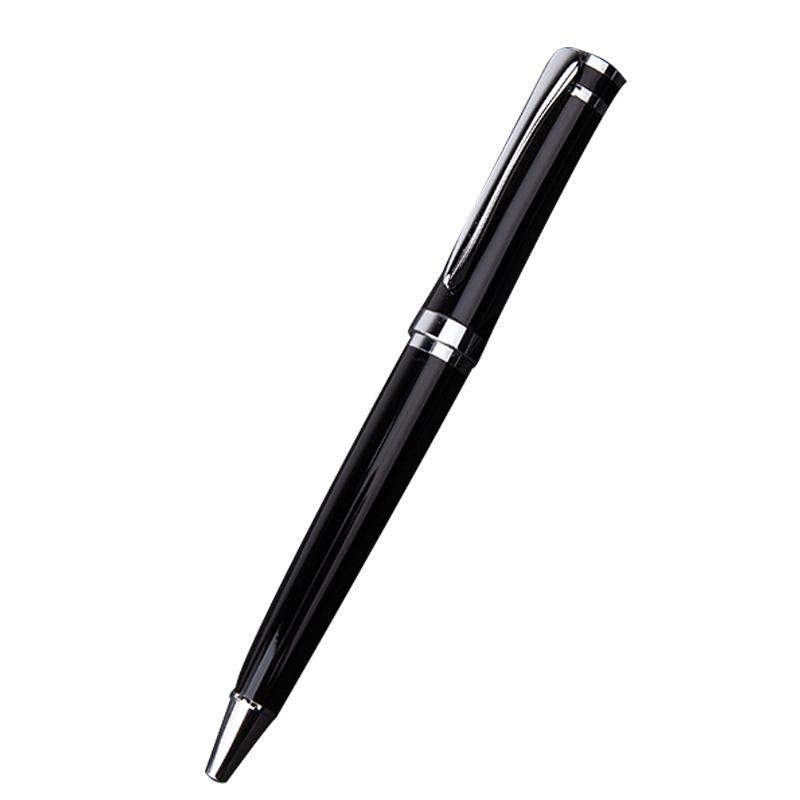 Black Metal Signature Fountain & Ballpoint Pen - Business Gift with Custom Laser Logo 0.5mm