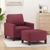 VidaXL Armchair with Footrest Bordeaux Red 60 Cm Fabric, Sofa, Armchair, TV Armchair, Single Sofa, Seat, Sofa 3201035