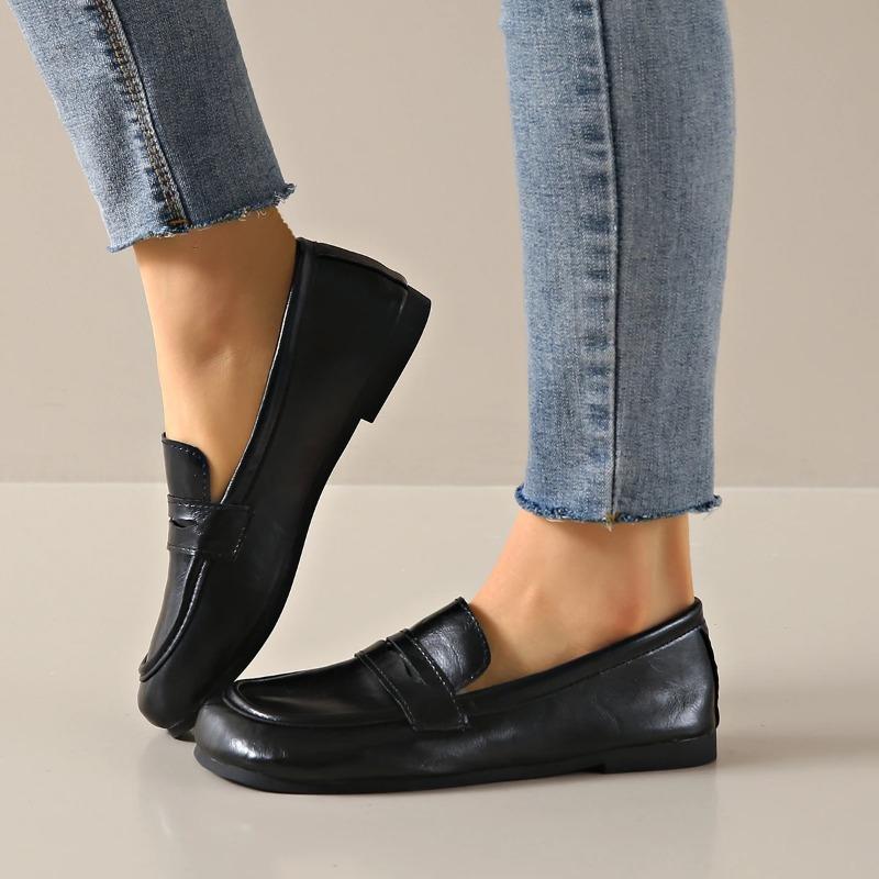 2025 Women Spring New Flats Shoes Soft-soled Loafers Slip On Boat Shoes Designer Casual Leather Oxfords