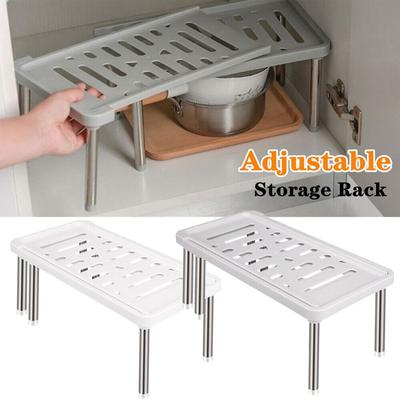 Adjustable Storage Organiser Shelf Kitchen Cupboard Support Pantry Stand Rack