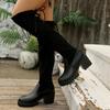 Slimming Over The Knee Boots Women's 2025 Winter New Thick-heeled Plus-size Round Toe High Heel Boots