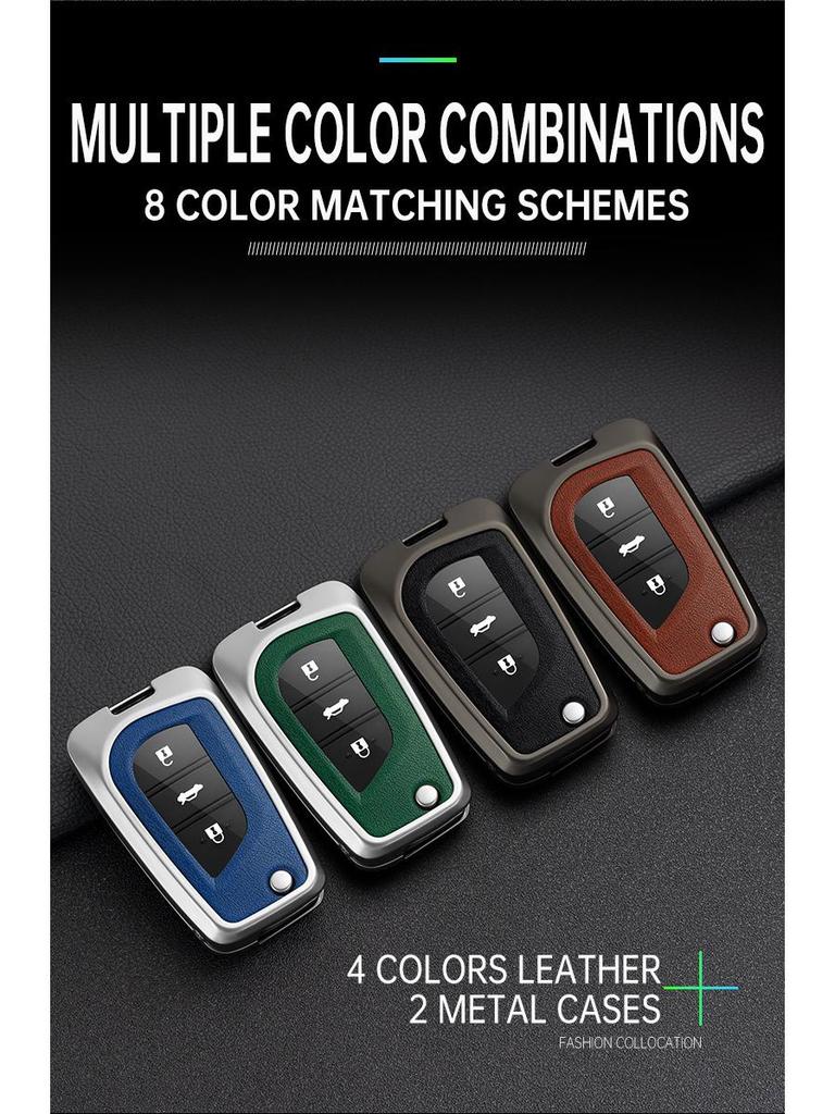 Folding Key Case for Toyota Reiz, Corolla, Levin, RAV4, and Highlander - Protective Cover & Buckle