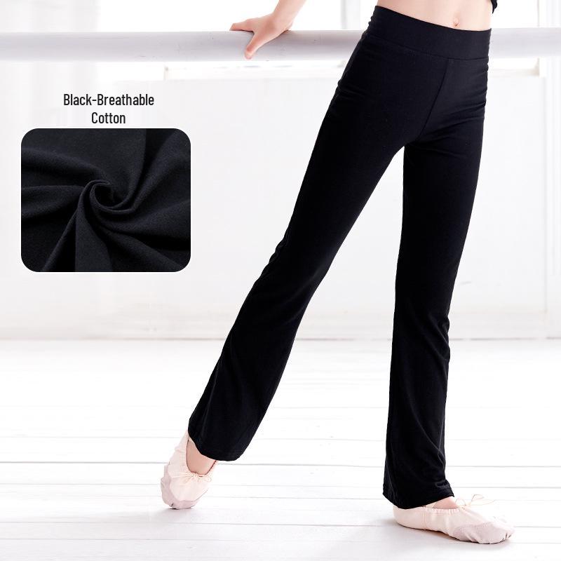 Children's Black Flared Dance Pants for Latin & Jazz Practice
