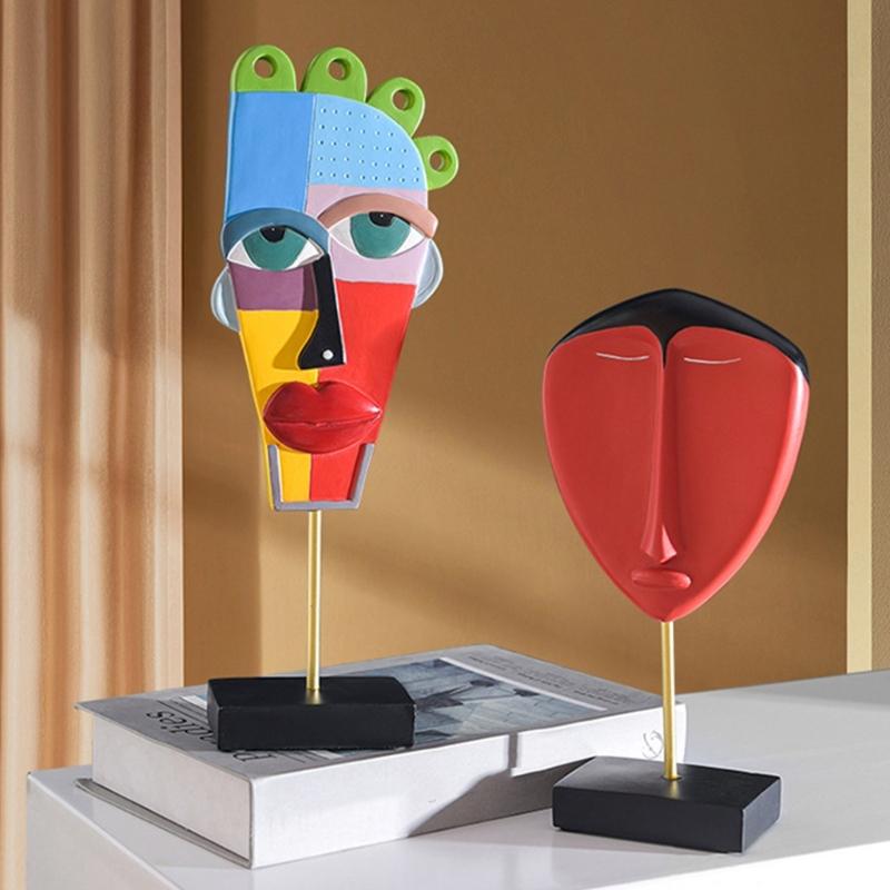 Creative Abstract Face Model Statue Office Desk Art Ornaments Livingrooms Bedroom Dinning Table Centerpieces Decorat