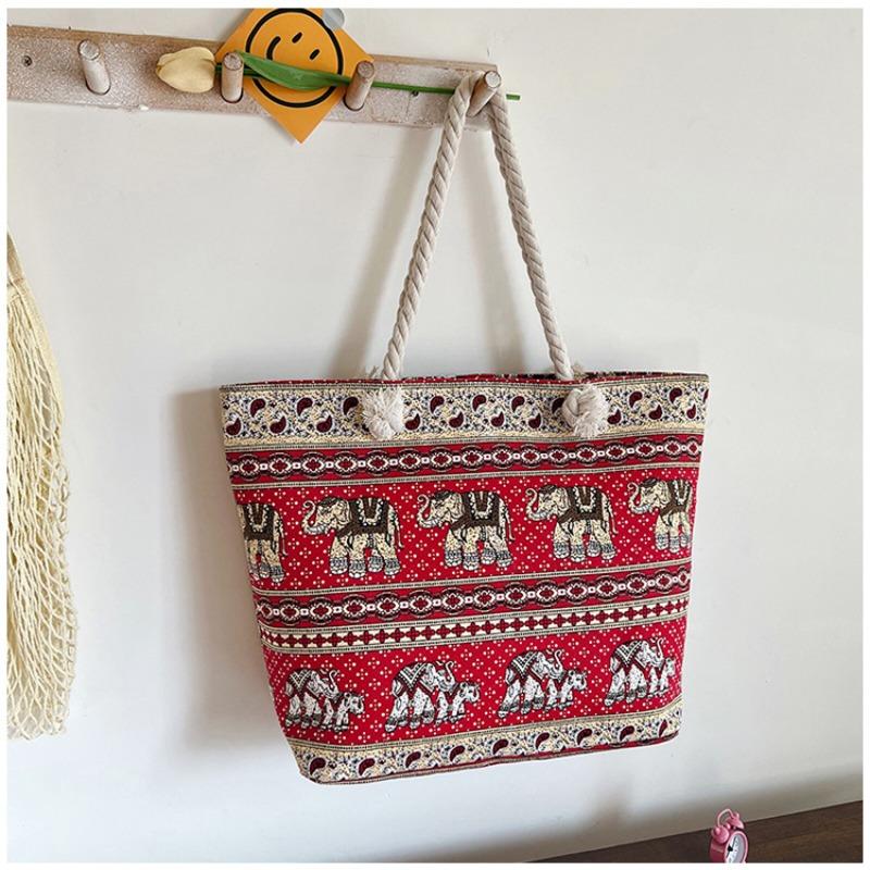 Large Capacity Canvas Bag Women's Shoulder Bag Going Out To Work Shopping Commuting Large Bag Embroidered Canvas Tote Bag